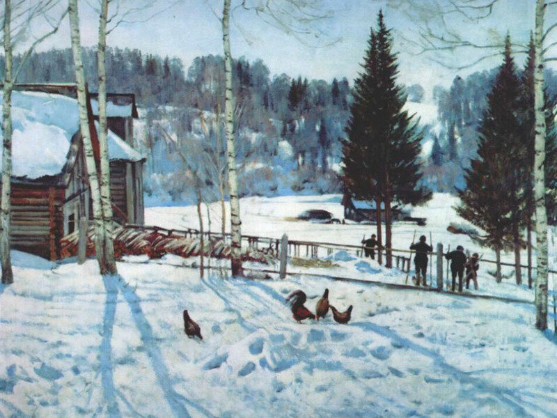 Константин Юон «Конец зимы. Полдень»