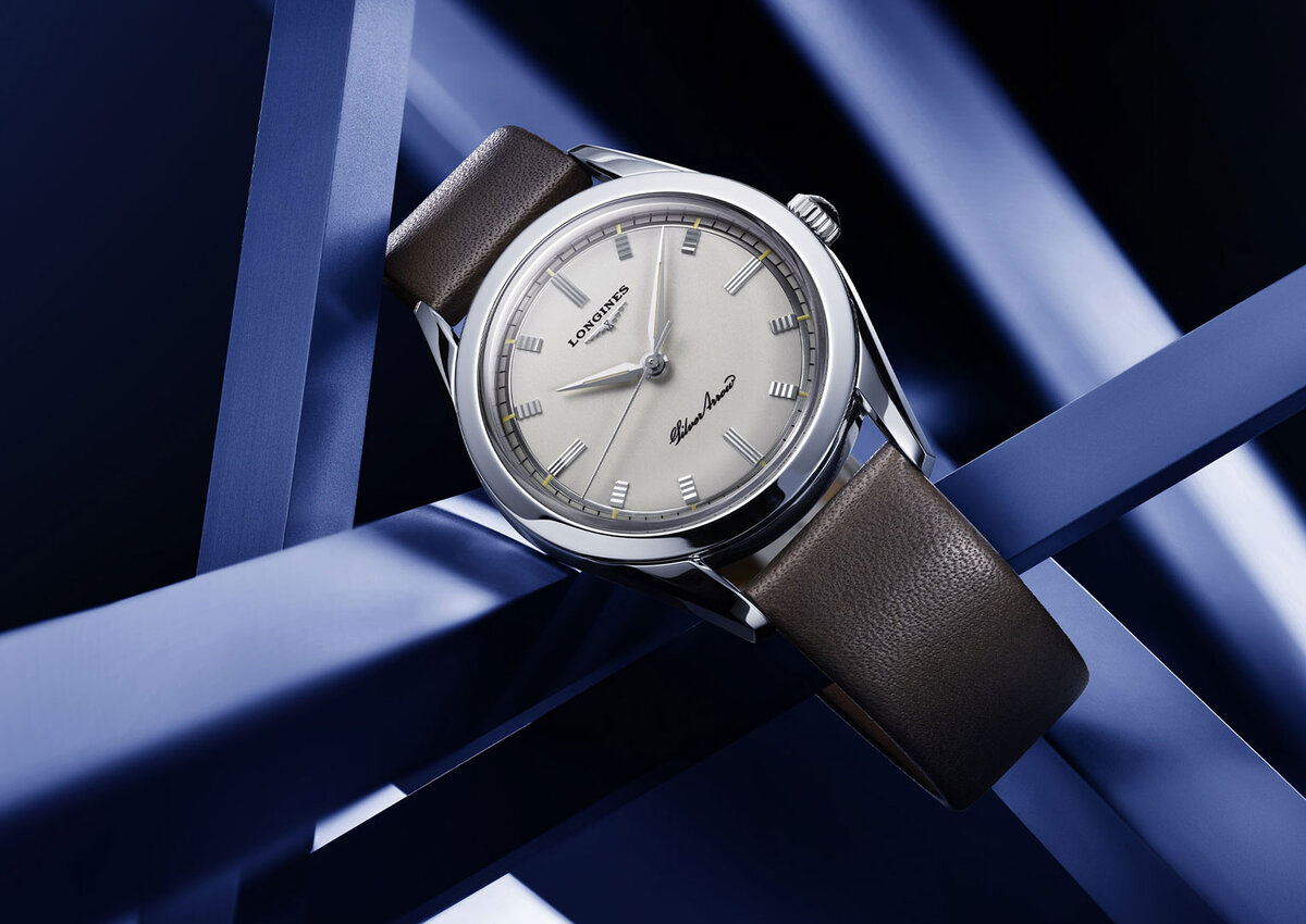 Прекрасные и изящные мужские часы Longines Silver Arrow