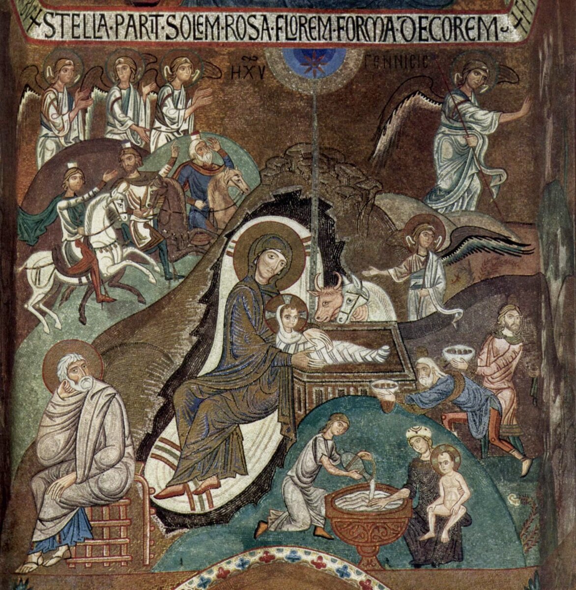 Рождество. Мозаика Палатинской капеллы. 1160–1170 гг.