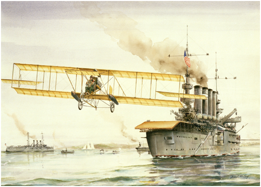 Первый в мире взлет самолета с корабля 14 ноября 1910 г.