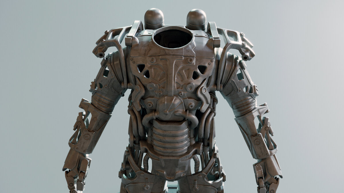 Power Armor, Frame - Fallout 4 Fan Art. Part 1. Модель рамы силовой брони.  | Alaf 3D Art | Дзен