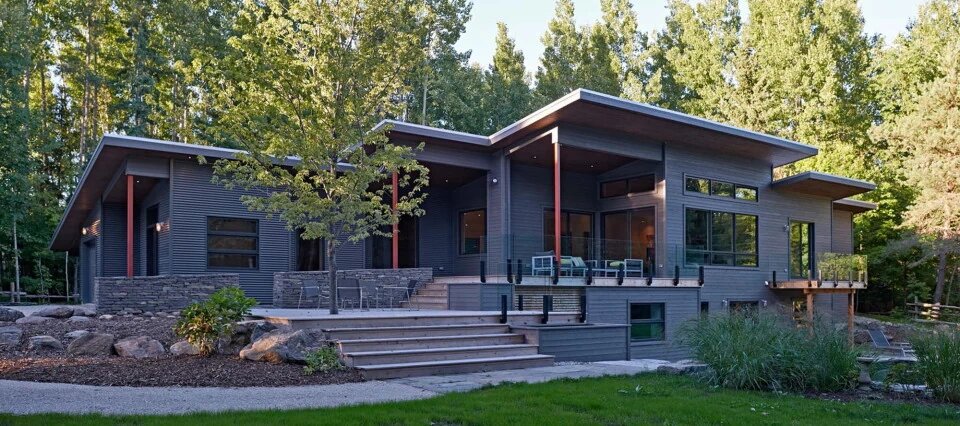 Проект каркасного дома с плоской крышей