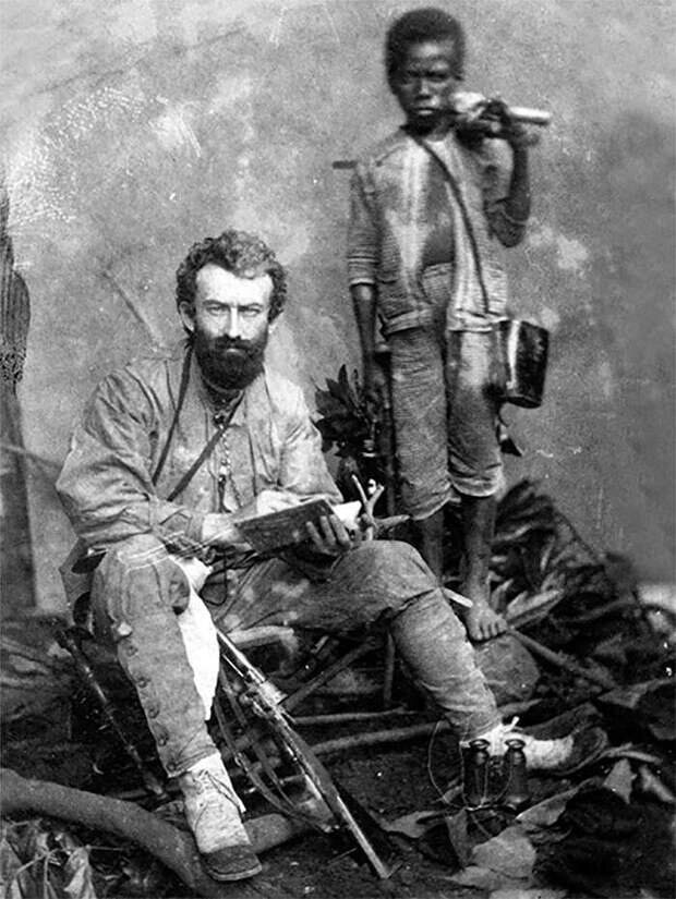 Николай Николаевич Миклухо-Маклай и папуас Ахмат. Малакка. 1874 или 1875 год.