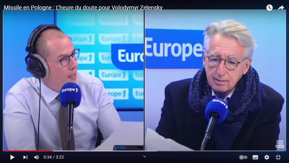 Скриншот передачи на Europe1 Винсен Эрвуе (справа)