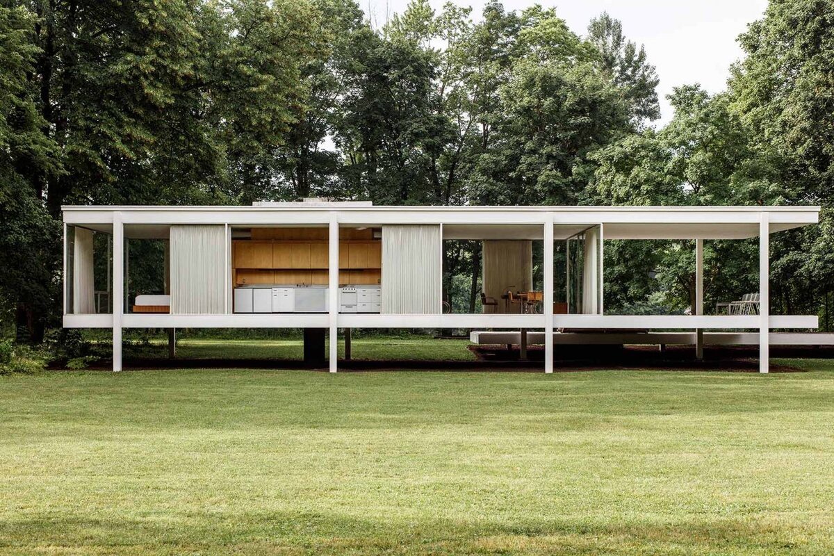 Шедевры архитектуры: «Стеклянный дом» Farnsworth House | METAarchitects |  Дзен