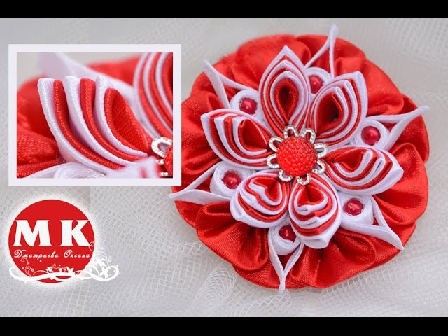 Цветы Канзаши, Мастер-класс / Flowers Kanzashi, Tutorial / DIY