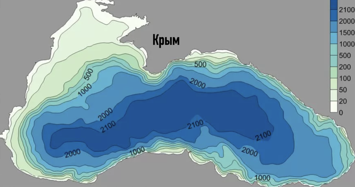 Карта глубин C-MAP EM-Y с покрытием Черного и Азовского морей