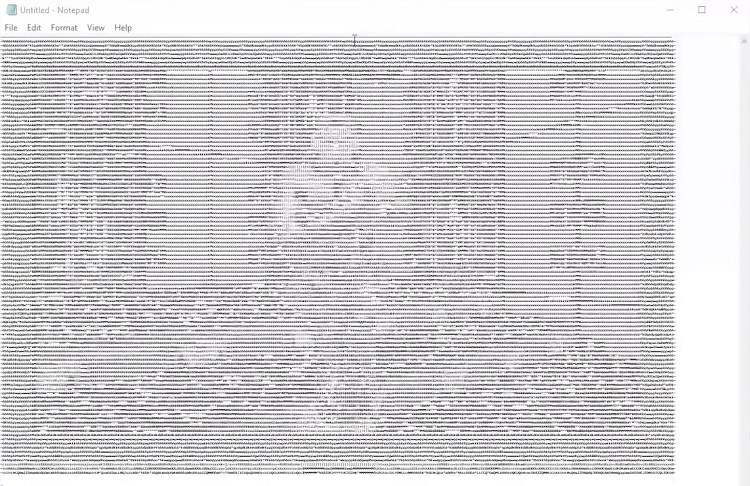  📷    Разглядеть врага в NotepadDOOM может быть непросто (источник изображения: Samperson)