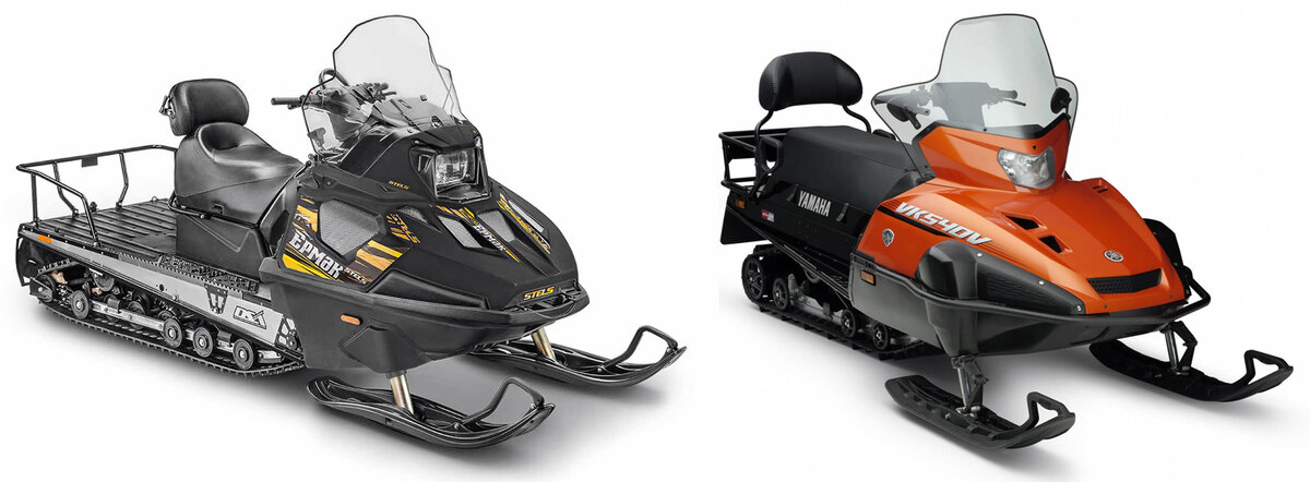 Утилитарные снегоходы STELS ЕРМАК 600L и Yamaha VK540V