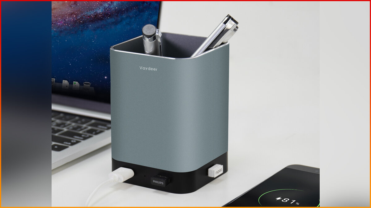 Держатель для ручек и карандашей с USB-портами