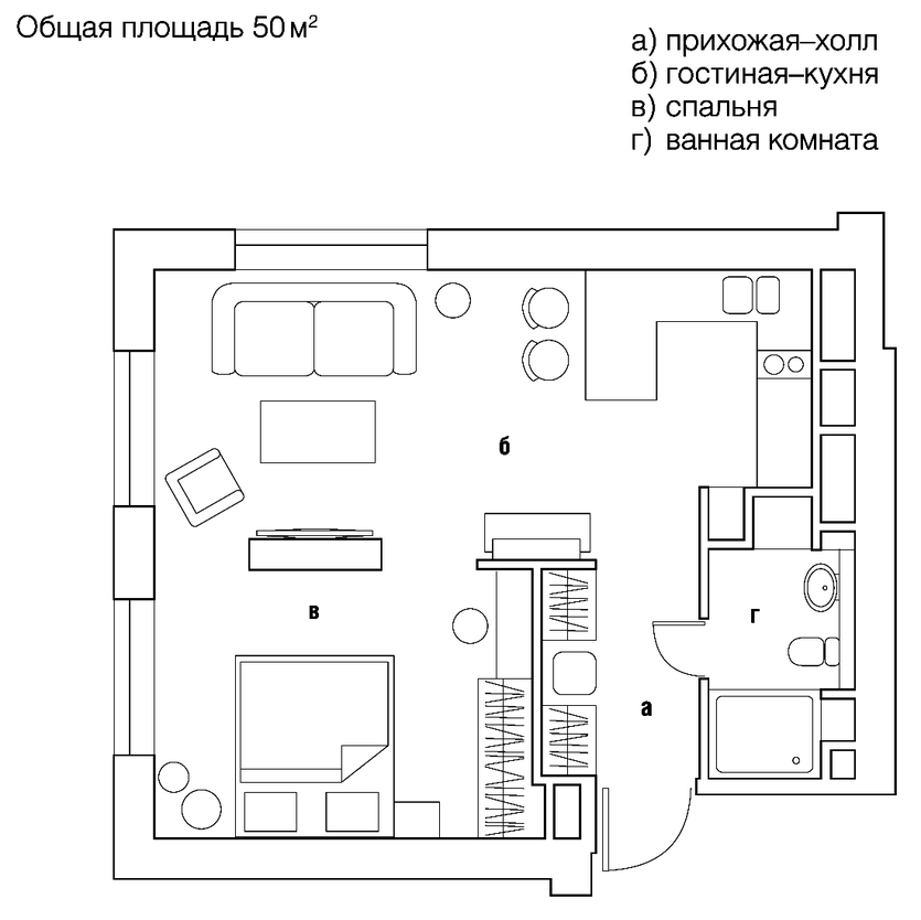 План квартиры с расстановкой мебели