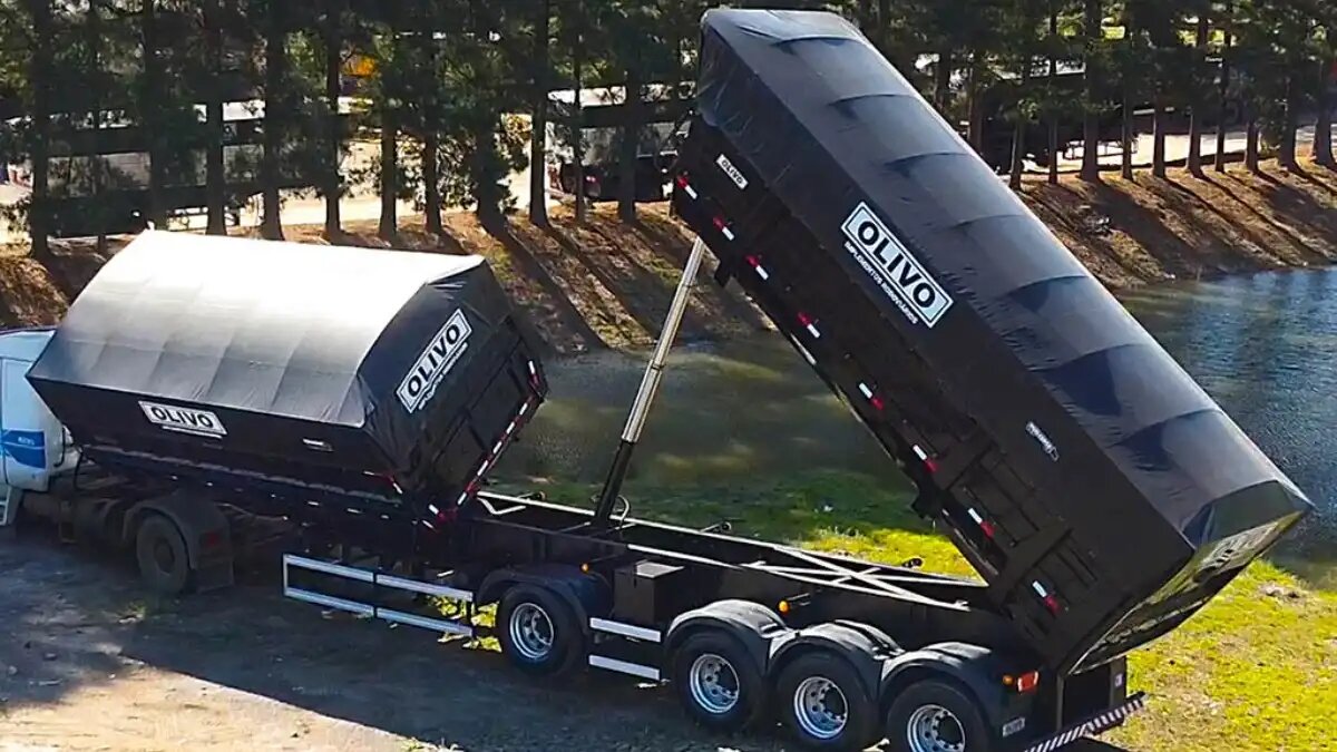  Фото: transportemoderno.com.br
Новый необычный самосвальный полуприцеп Double Box