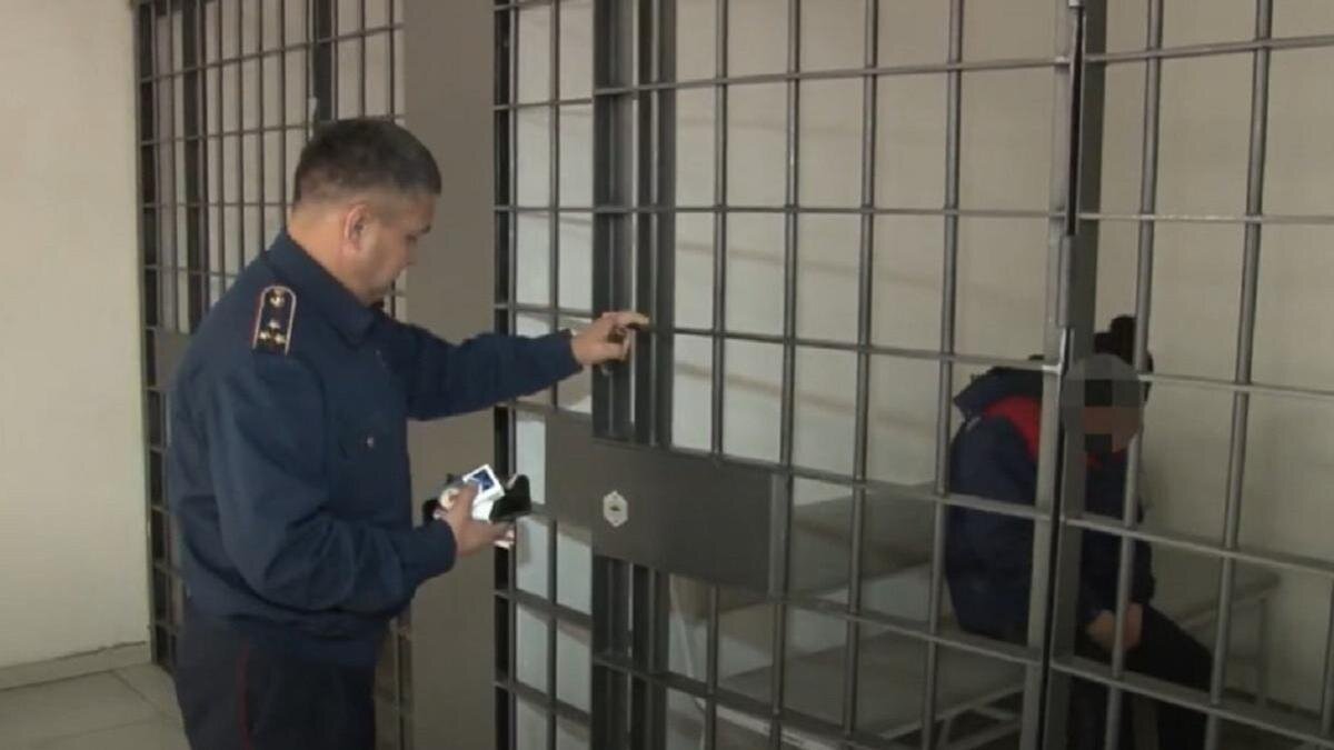    Арестованный водитель и полицеский:polisia.kz