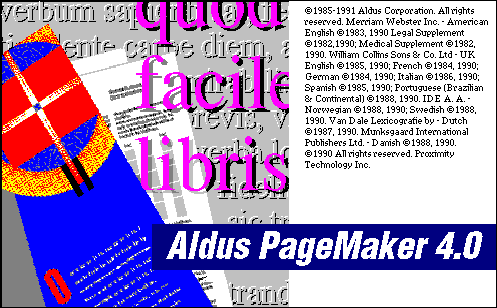 Заставка Aldus Pagemaker 4.0