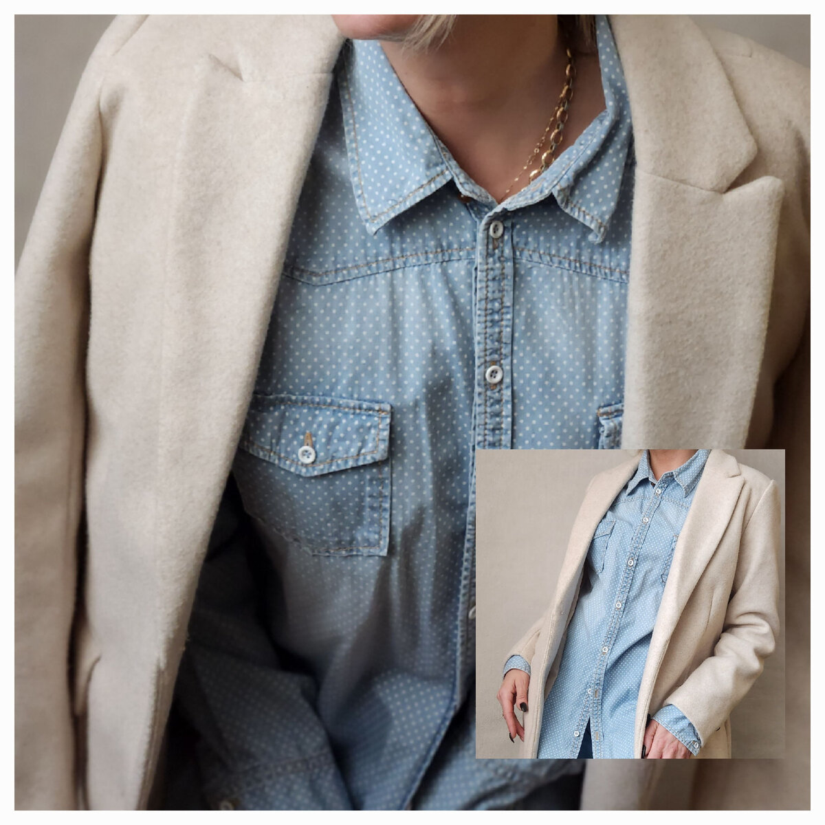 Пальто Sinsay , купила только из-за цвета. Качество ужасное,  стоило рублей 800. Теперь я в поисках качественного пальто .