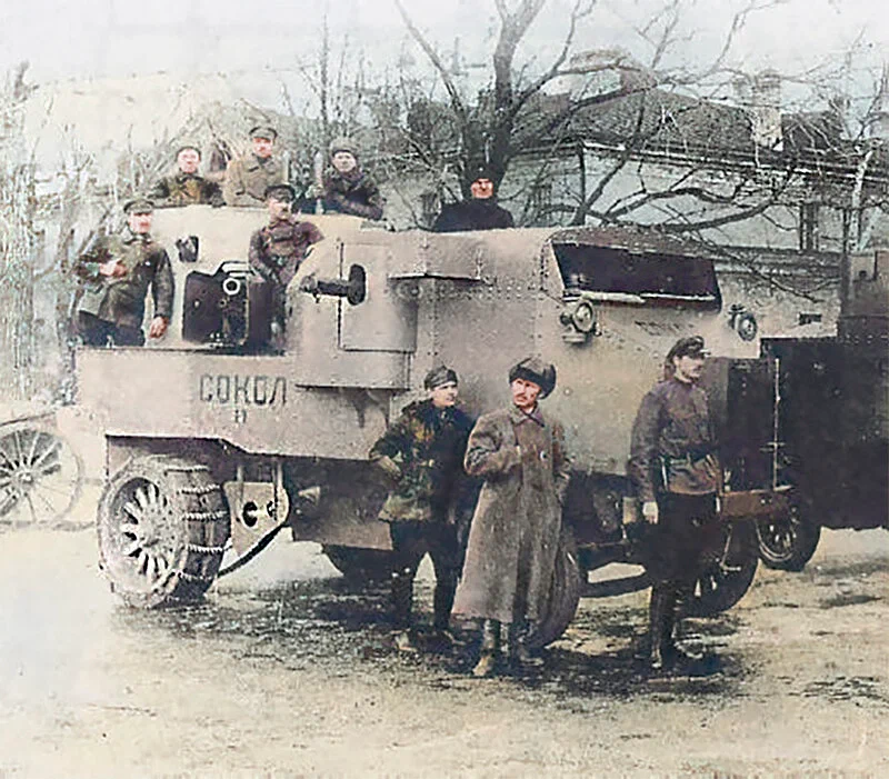 Бронеавтомобиль принадлежавший 1-му автобронеотряду Красной армии, 1920 год.
