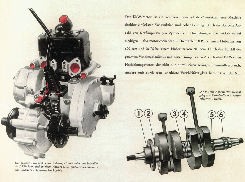 Ничего принципиально нового по сравнению с моторами, разработанными DKW ещё в 1920-е, на ниве "двухтактников" массового производства так и не появилось до самого конца их использования на автомобильном транспорте. 
