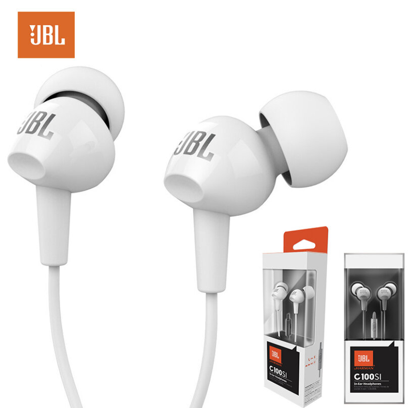 Проводные стереонаушники JBL C100Si с глубокими басами, Спортивная Музыкальная гарнитура 3,5 мм, наушники-вкладыши с микрофоном за  639 рублей.