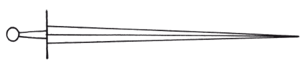 Рисунок меча тип XV из книги Э. Окшотта.