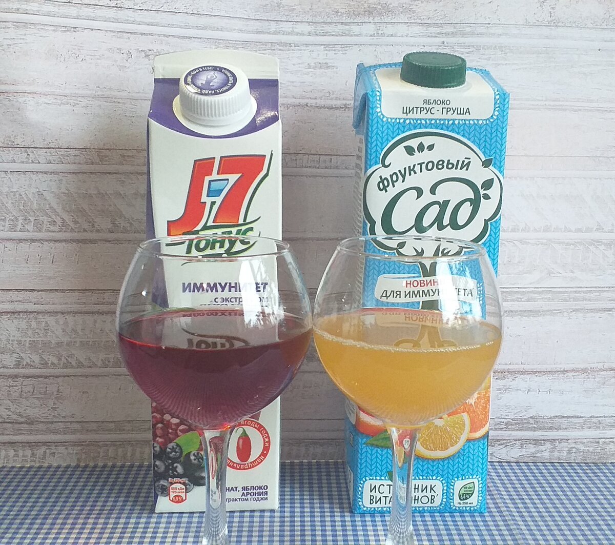 Соки j7 иммунитет и Фруктовый сад для иммунитета