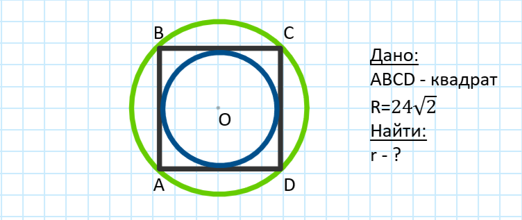 В окружность вписан квадрат 6