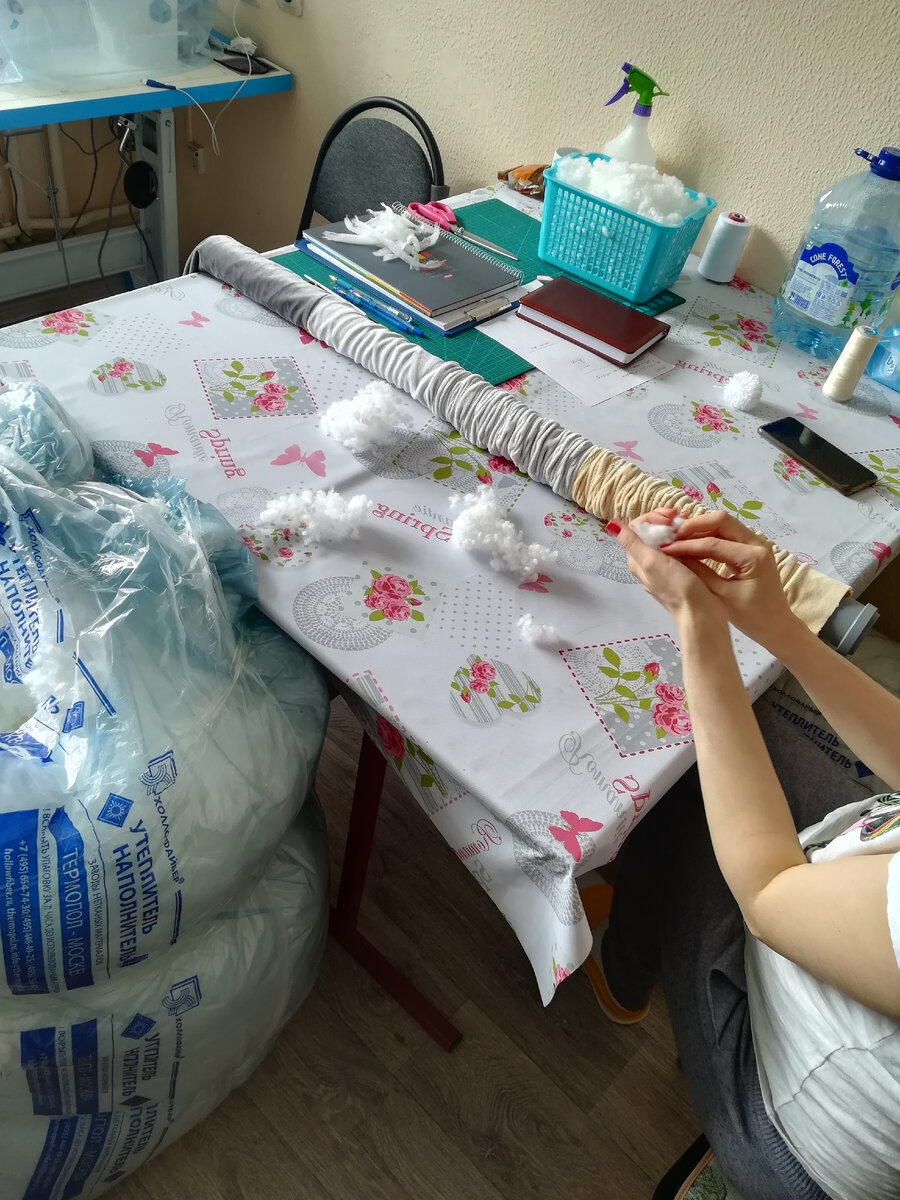 Наполняем косичку бортик