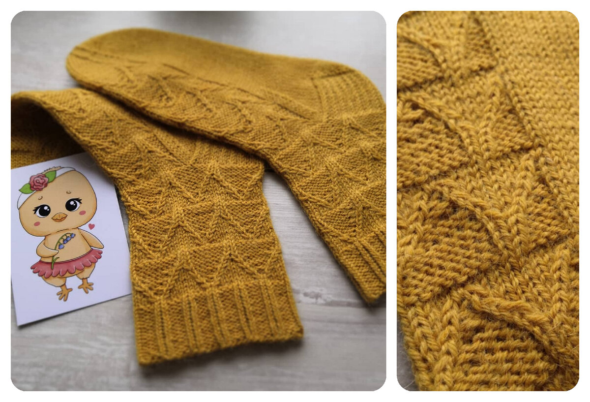 Носки с геометрическим узором, работа @ngsh_knit