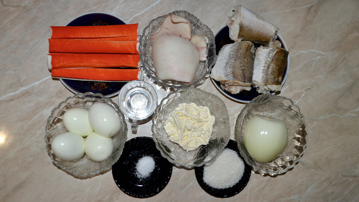 Рецепт салата с кальмарами