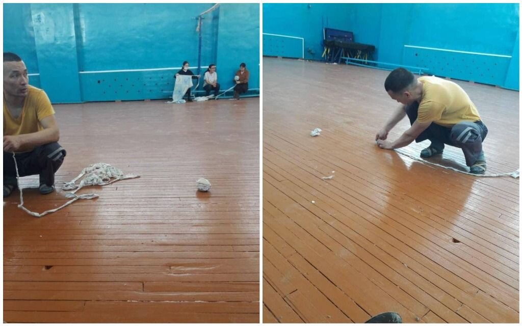 В соцсетях опубликованы фото из спортзала средней школы им. М. Бекмухамбетова в Атырау – учителя заполняют дыры в полу кусками ткани. Подробнее... 