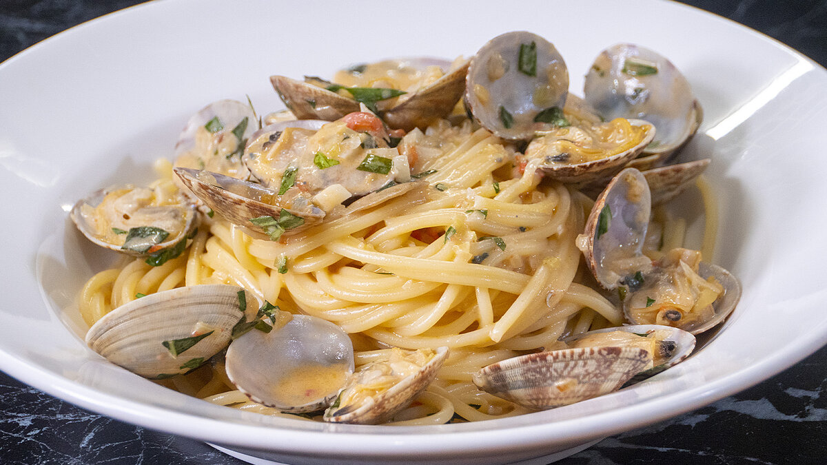 Спагетти с ракушками вонголе