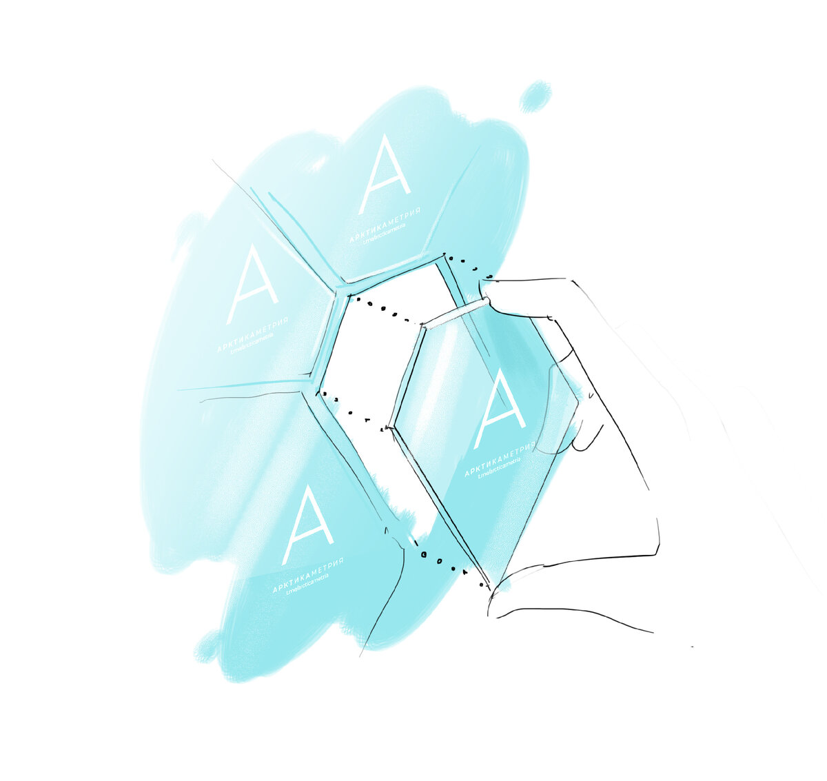 Поисковые эскизы. Каждому спецпроекту предоставлялась арка, внутри которой он мог творить.