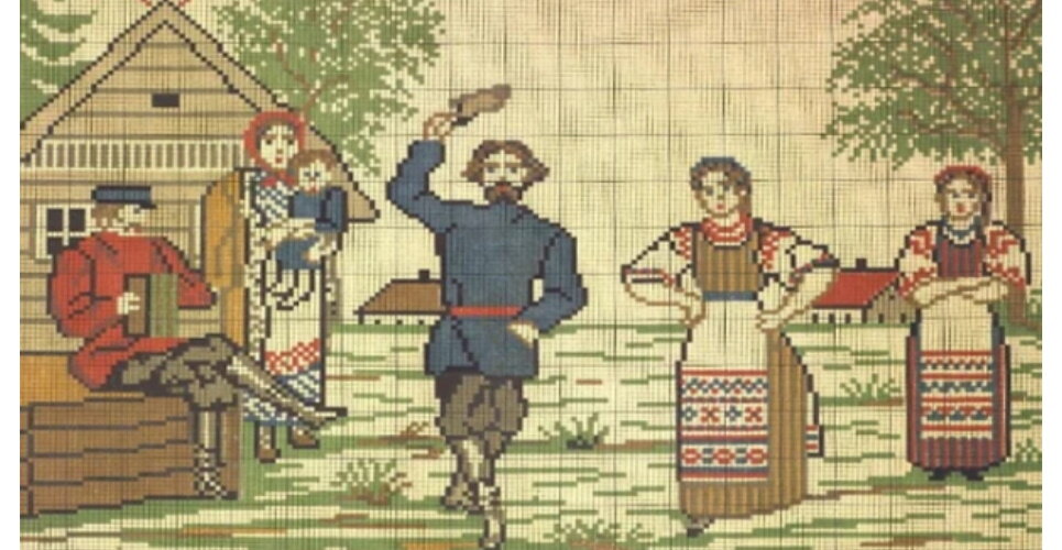 В. Баннер «Второй альбом рукоделий», 1886, Санкт-Петербург. Узоры для вышивания:  пляска