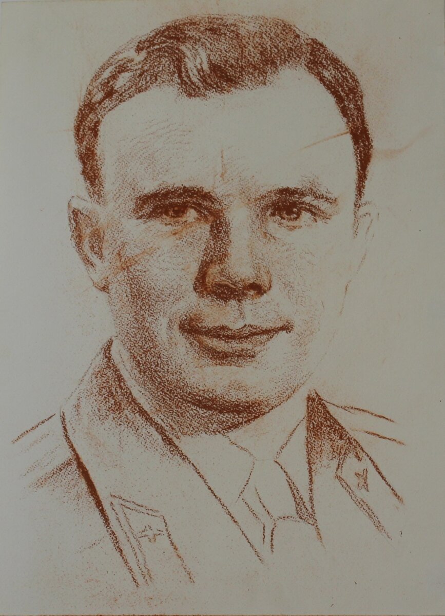 Селищев А.Н. Портрет Ю.А. Гагарина.