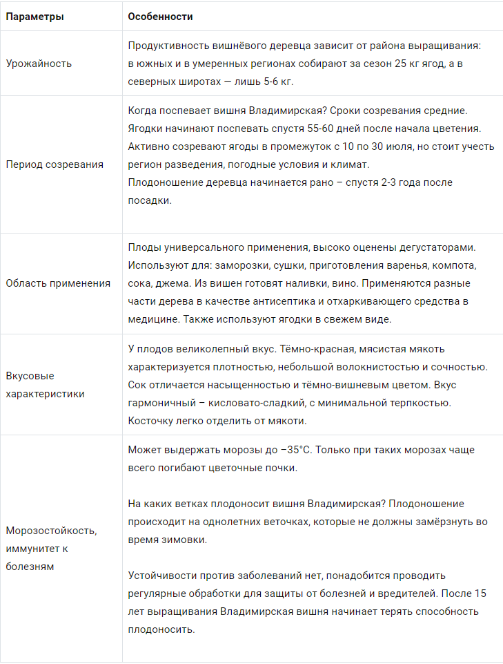 Вишня Владимировская: описание этого вкусного, но капризного сорта ...