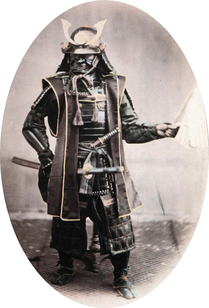 Фотография японского самурая в доспехах, 1860-е годы (Автор: Феликс Беато)