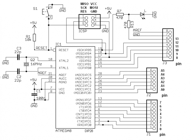 Atmega128 отладочная плата схема