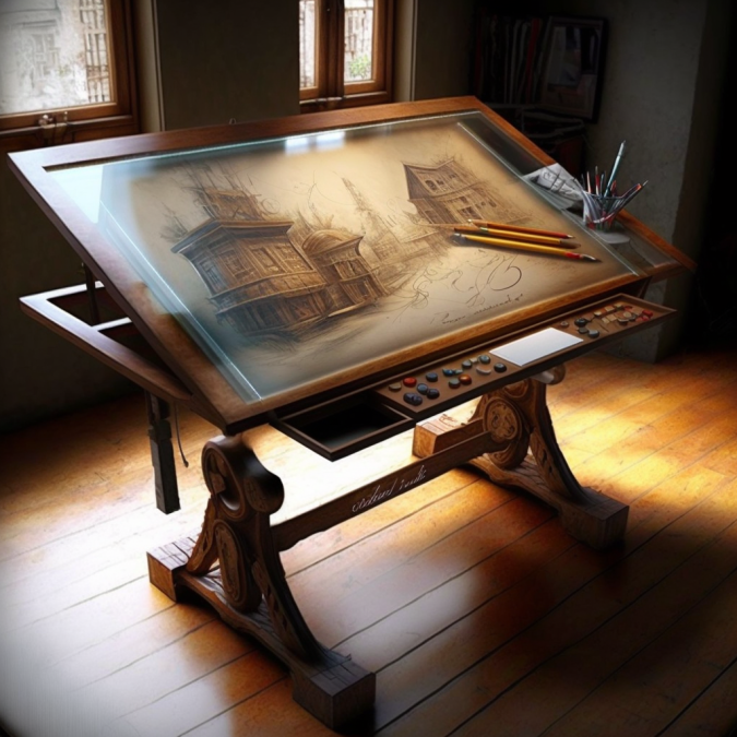 Специальный стол для творчества. Если вы художник - то стоит присмотреться к специализированным столам.