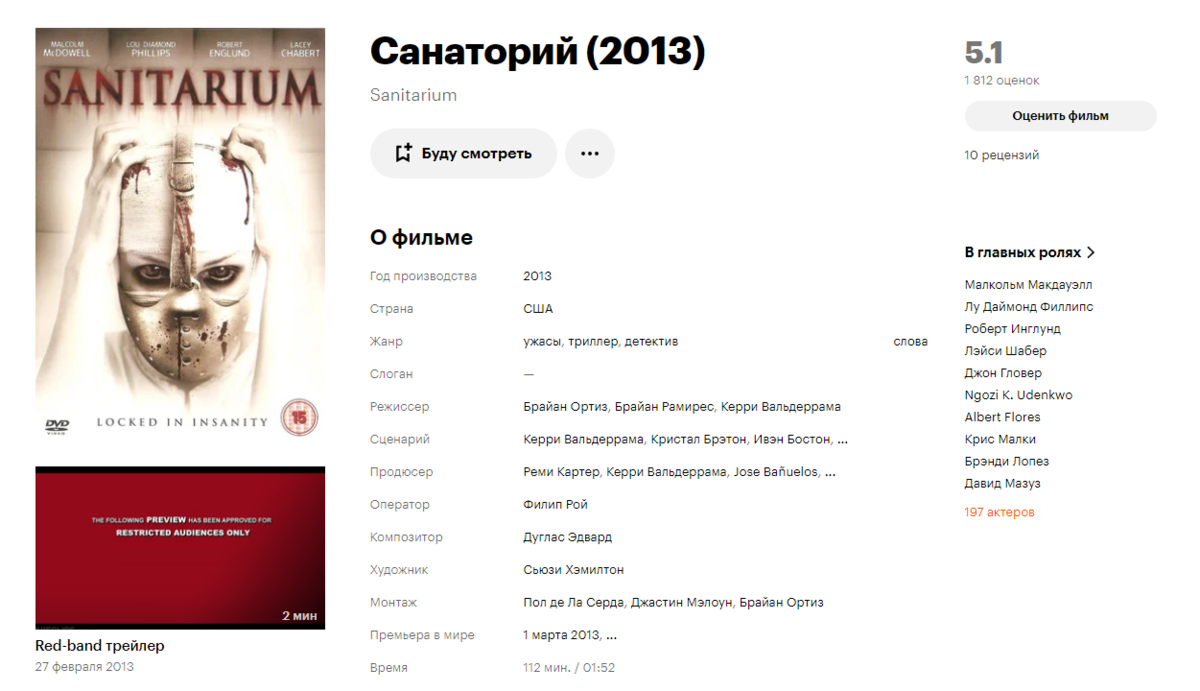 Скриншот с сайта кинопоиск