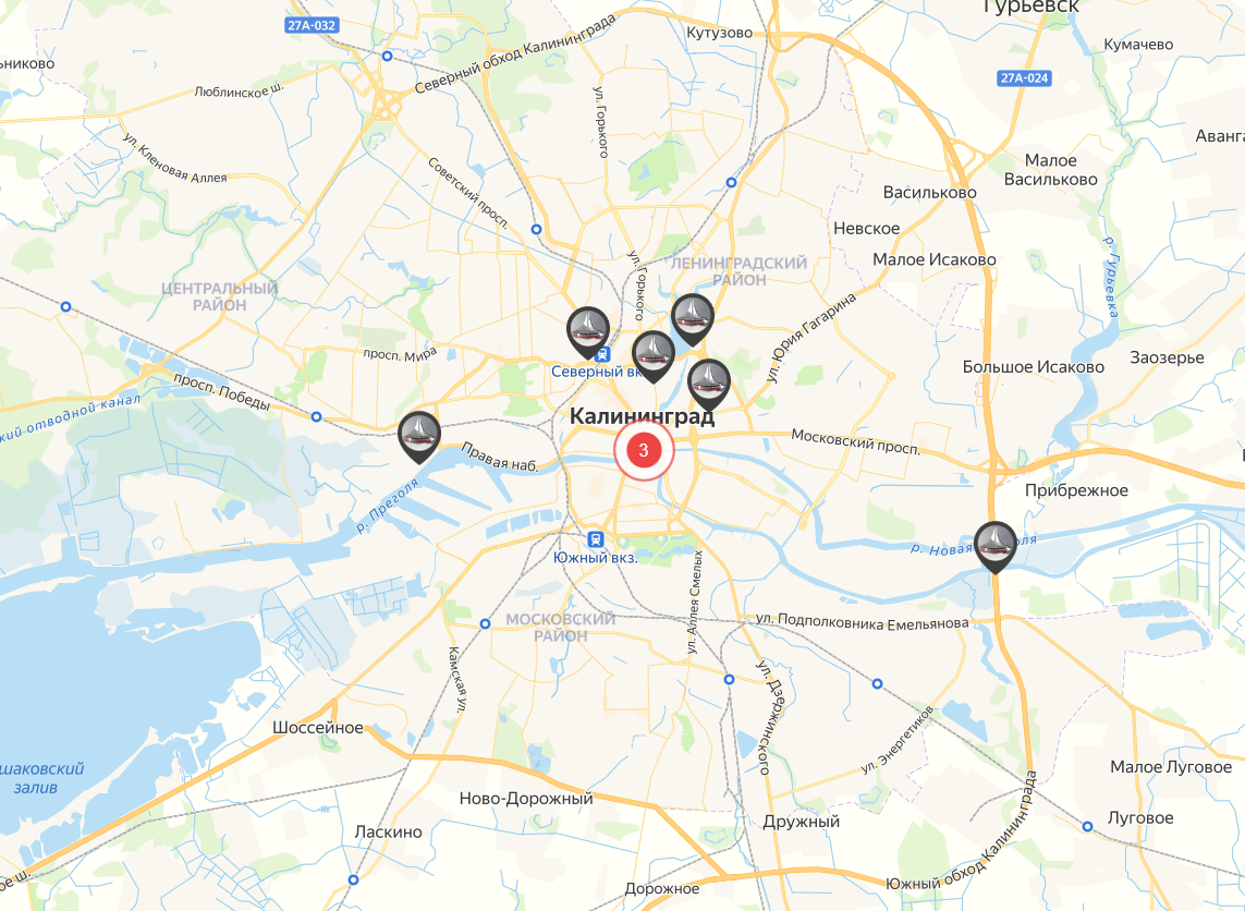 Где в калининграде карту волна балтики