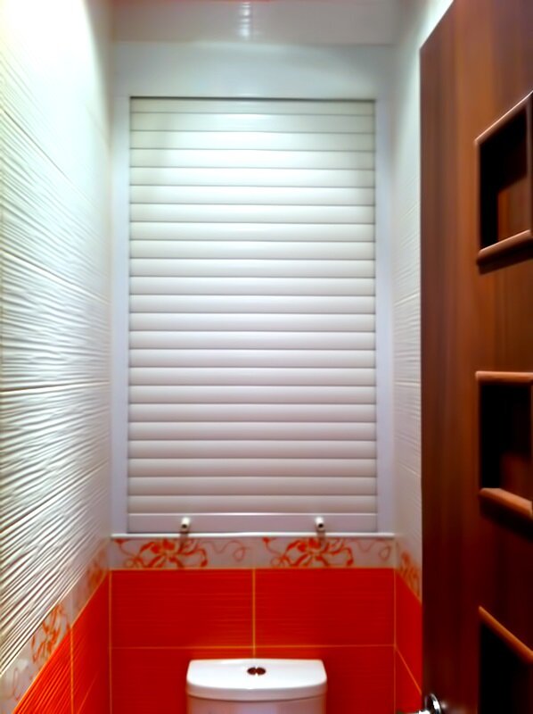 Такие рольставни отлично скроют трубы в ванной