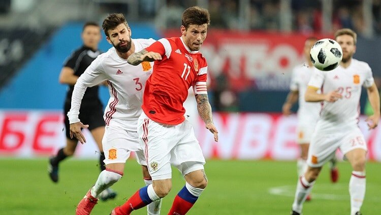 Нападающий сборной России и "Краснодара" Федор Смолов. Фото: официальный твиттер сборной России