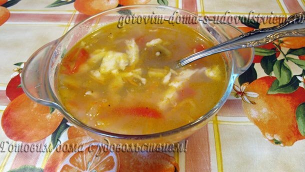 Суп из зубатки с овощами