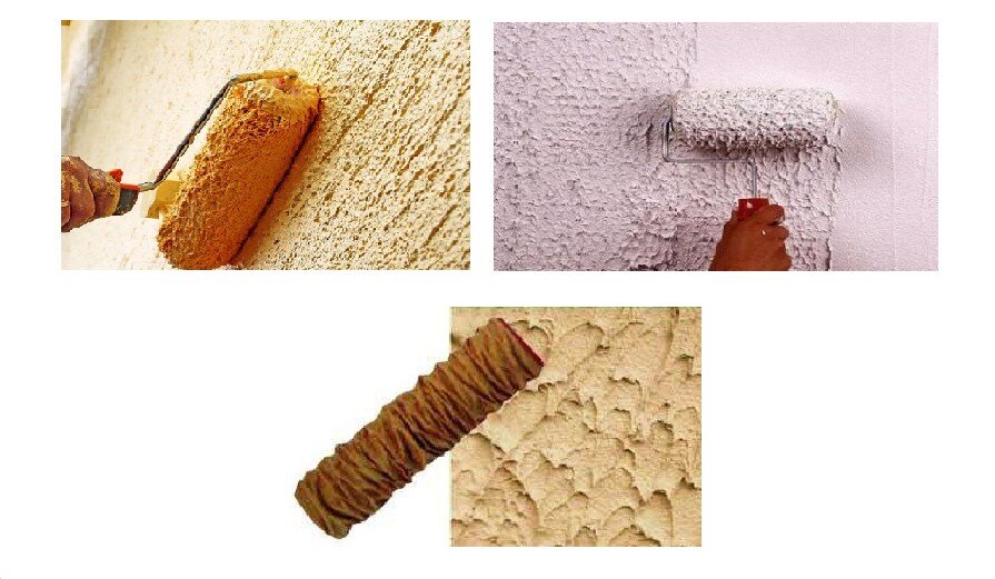 Валиком можно делать объемные фактуры типа «травки»