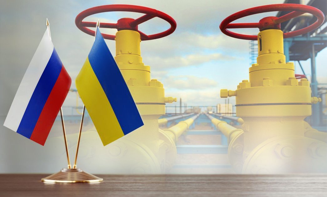 Флаг России и флаг Украины