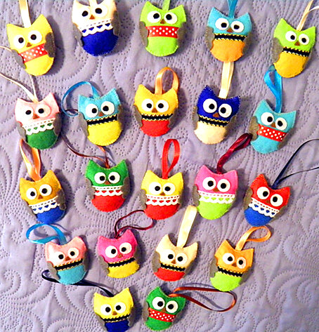 Фетровые совята для школьной ярмарки, фото автора