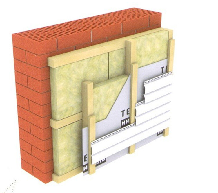 Фасадный утеплитель 30 мм для наружной отделки дома