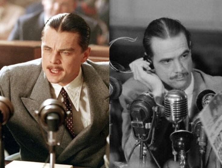 Говард Робард Хьюз - младший (1905 - 1976 гг.) - справа. Леонардо ди Каприо в роли Говарда Хьюза - слева