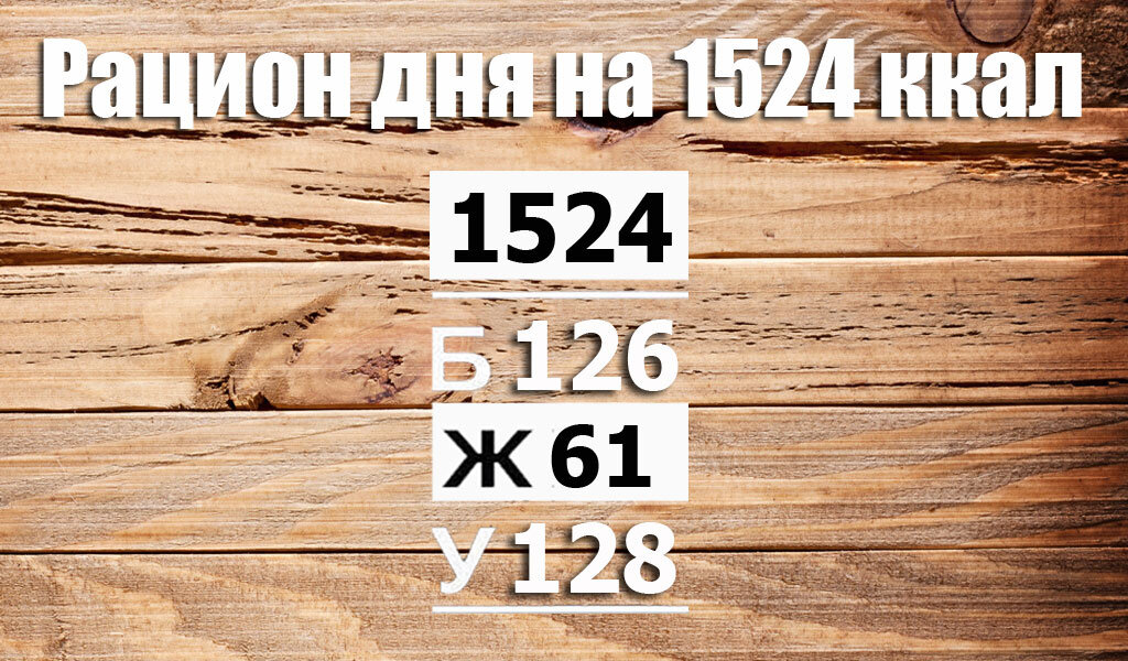 Рацион на 1524 ккал диабетический для женщин (Б/Ж/У: 126/61/128) - Calorizator.ru