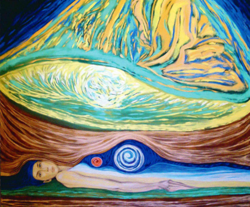 Бесконечная спираль жизни. Всё порождающее женское начало. 2014 г. холст, масло. (с) Наталья Ч-З.