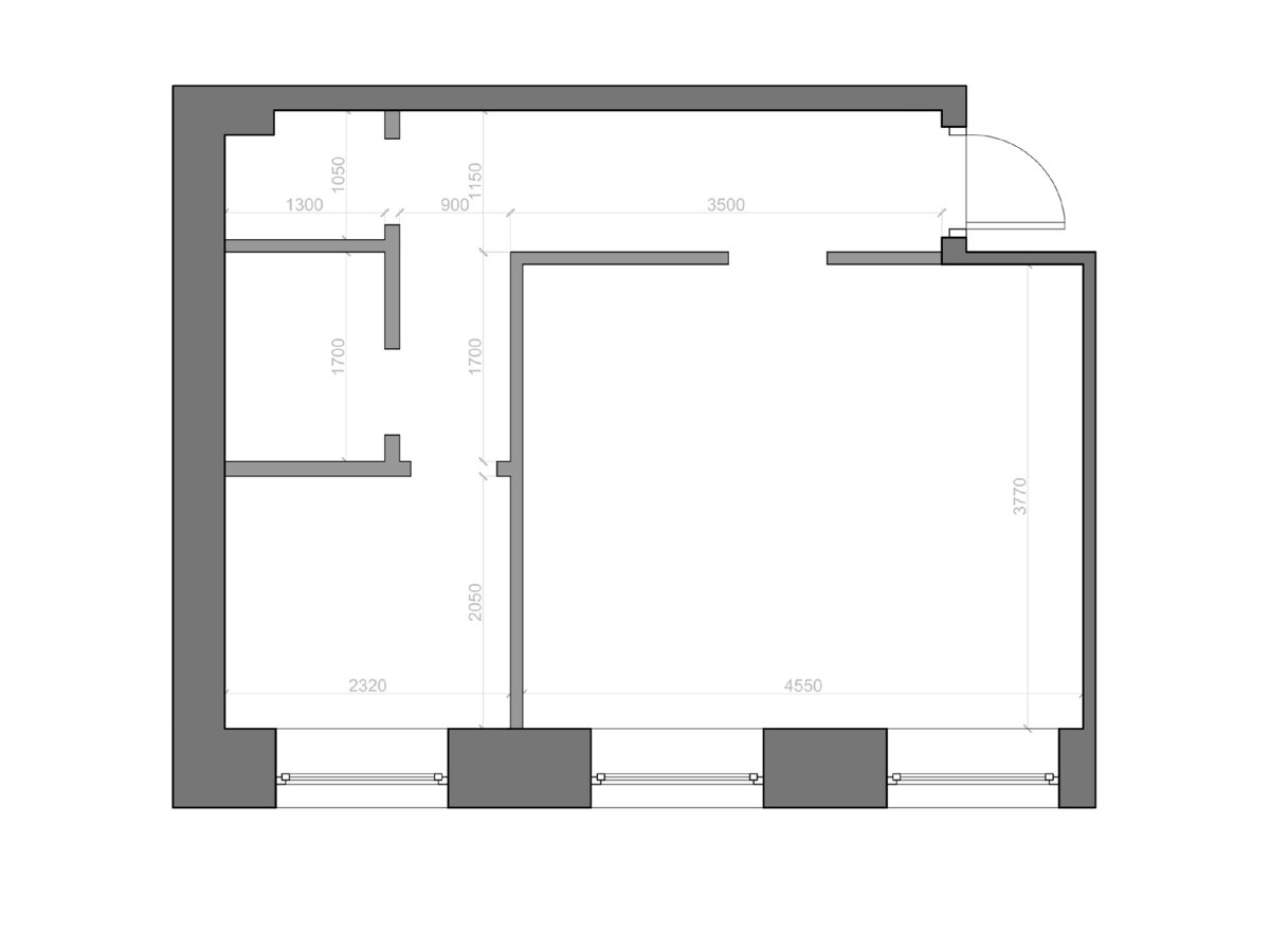 Исходный план. Квартира 32 м2. Давайте смотреть все нюансы квартиры.